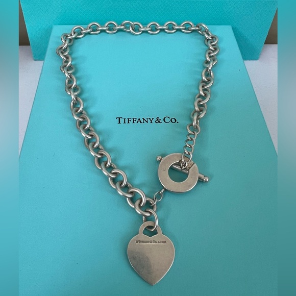 🔴Authentic TIFFANY & CO Return To Tiffany Heart Tag SS Toggle Link Necklace🔴 - Picture 4 of 15
